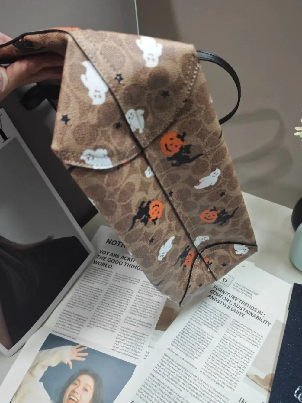 Coach City Tote In Signature Canvas With Halloween Print CW450